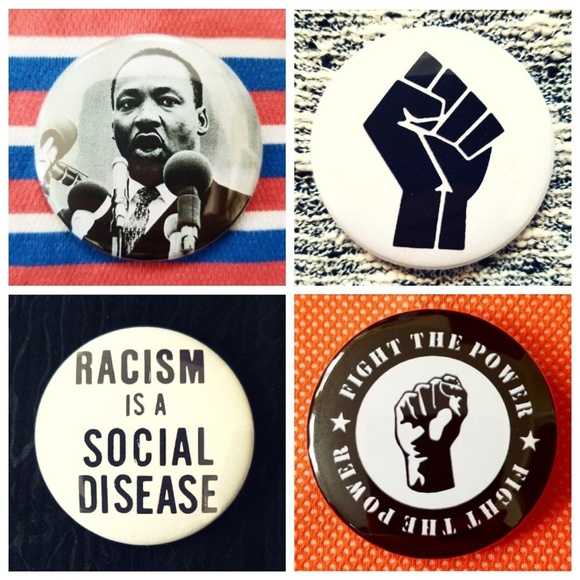 Jewelry - Black power mlk set of 4 pins buttons badges